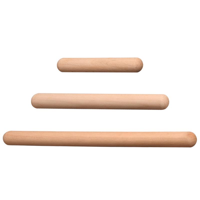 Beech Wood Rolling Pin: Solid Dough Roller for Baking & Dumplings