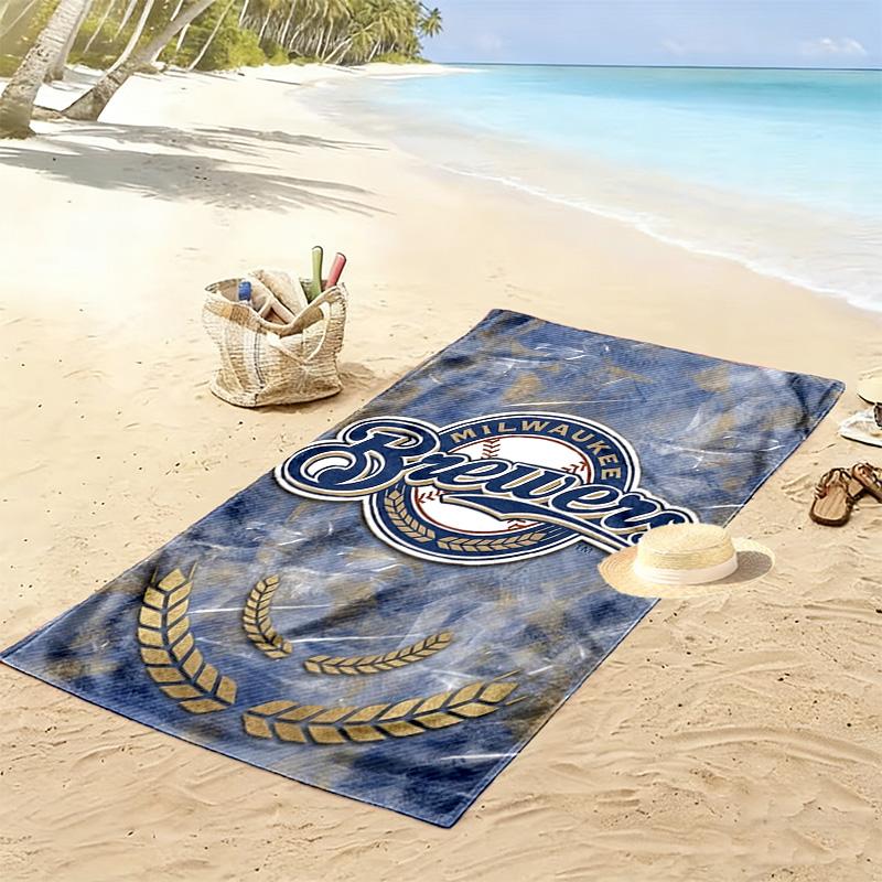 Milwaukee Brewers Print Strandtuch, Großes Weiches Schnelltrocknendes Handtuch für Strand Camping Schwimmen