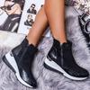 Women Sneakers 2025 Autumn High Top Vulcanize Shoes Women Platfrom Wedges Shoes Zipper Chunky Sneakers Female Shoes Plus Size