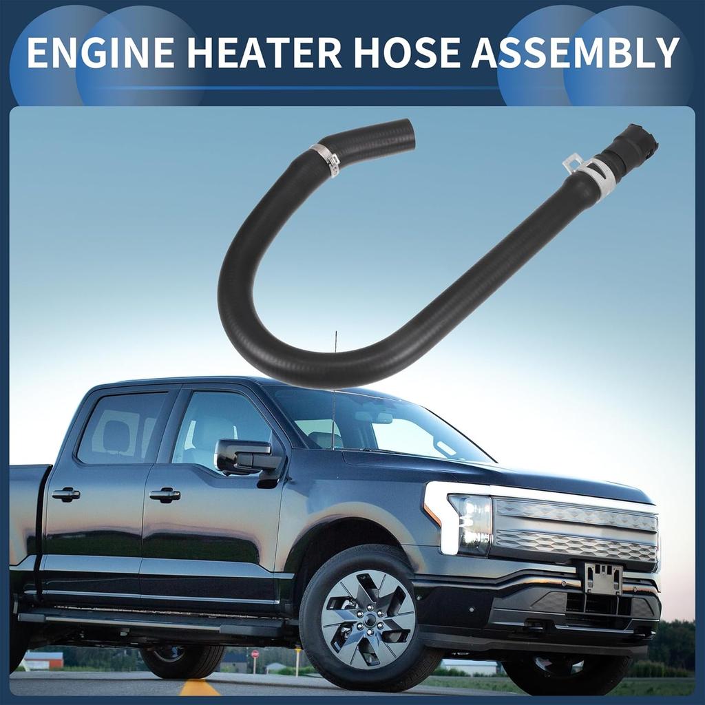 Engine Heater Hose Assembly, HVAC Heater Outlet Pipe No.XL3Z18472AB for Ford F-150 4.6L 2002-2004 for Ford Expedition 1997-2002 Rubber Black, 1 Pc