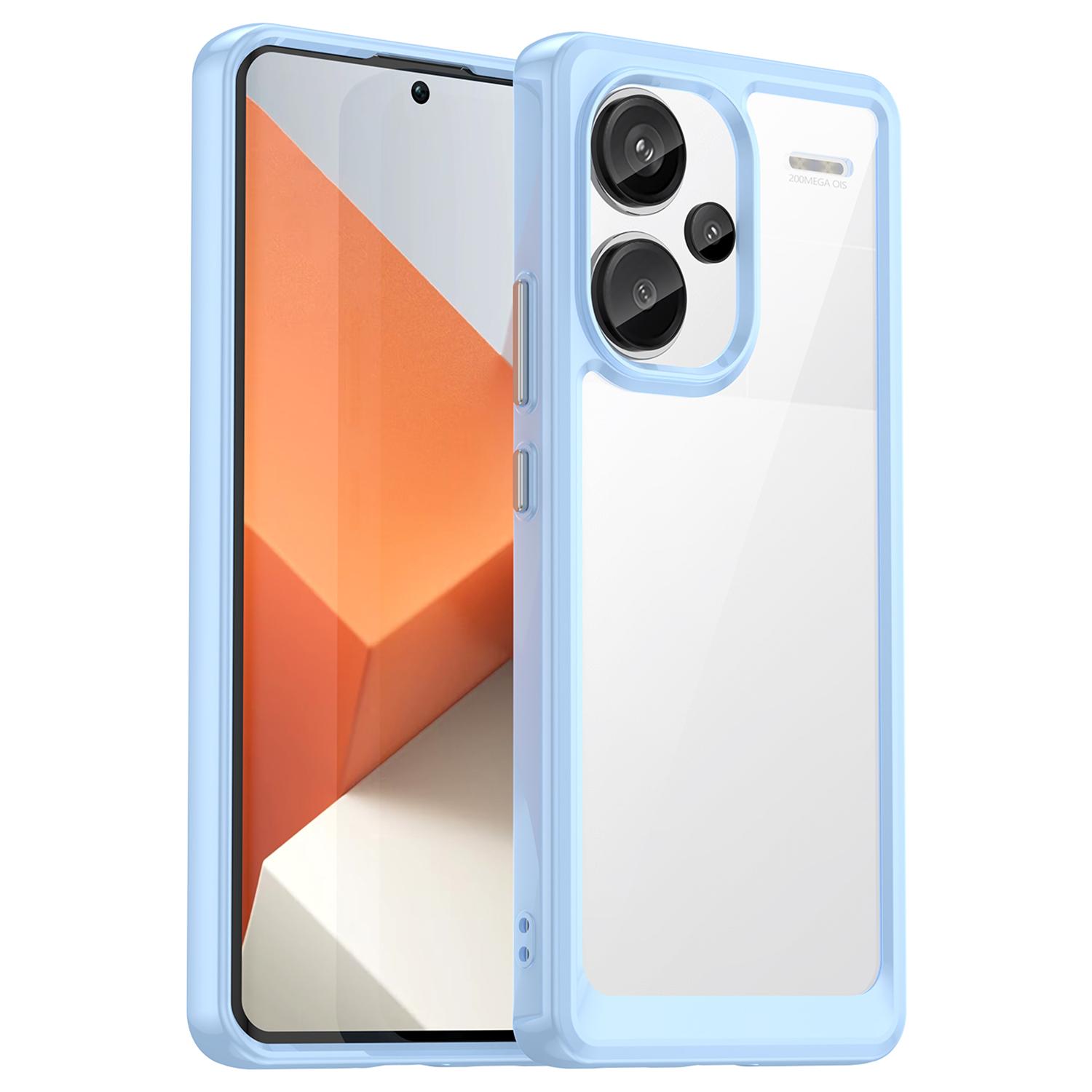 

Для Xiaomi Redmi Note 13 Pro+ 5G Чехол для телефона ТПУ+Акриловая крышка Цветная рамка Blue