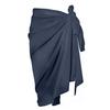 Solid Color Side Lace-up Cover Up Skirt See-through Chiffon Wrap Scarf Skirt