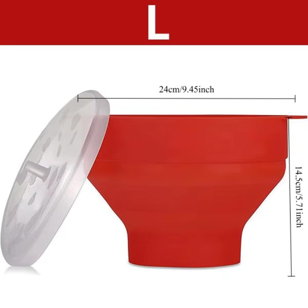 1Pcs Silicone Microwave DIY Popcorn Maker Collapsible Bowl with Lid for Home Family Movie Fruit Dish Kitchen Easy Tools