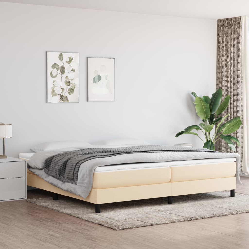 Vidaxl Bed Frame Without Mattress, Cream, 200X200 Cm, Upholstered