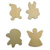 50pcs Wood Christmas Embellishment For Scrapbooking Crafts DIY Xmas Decor