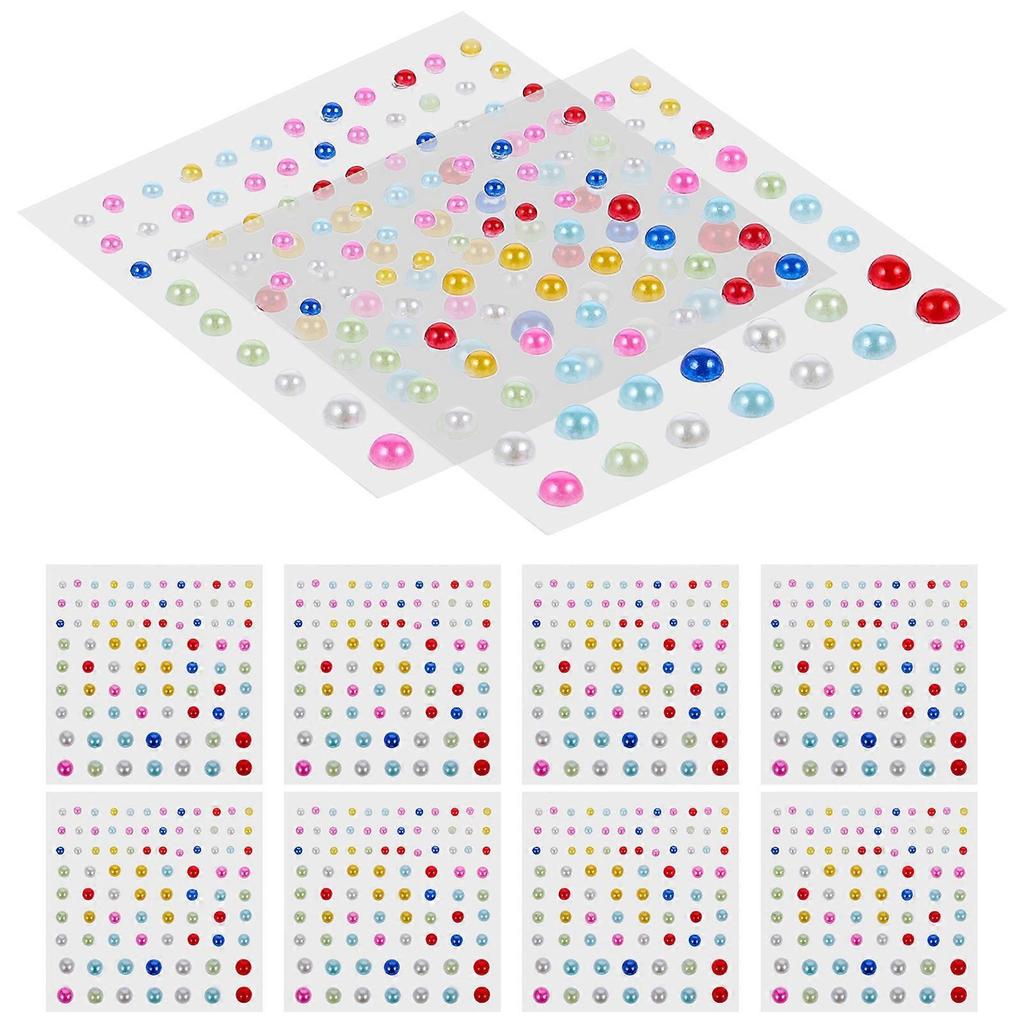 50 Sheets Decorative Face Gems Stickers 5.20X5.20X0.30CM Colorful Design Self-Adhesive Ideal For Halloween And Music Festivals