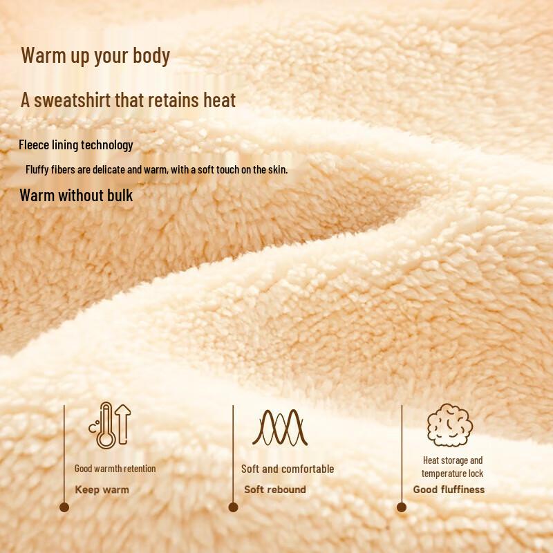 GENIOLAMODE Men's Sherpa Fleece Lined Crew Neck Sweatshirt