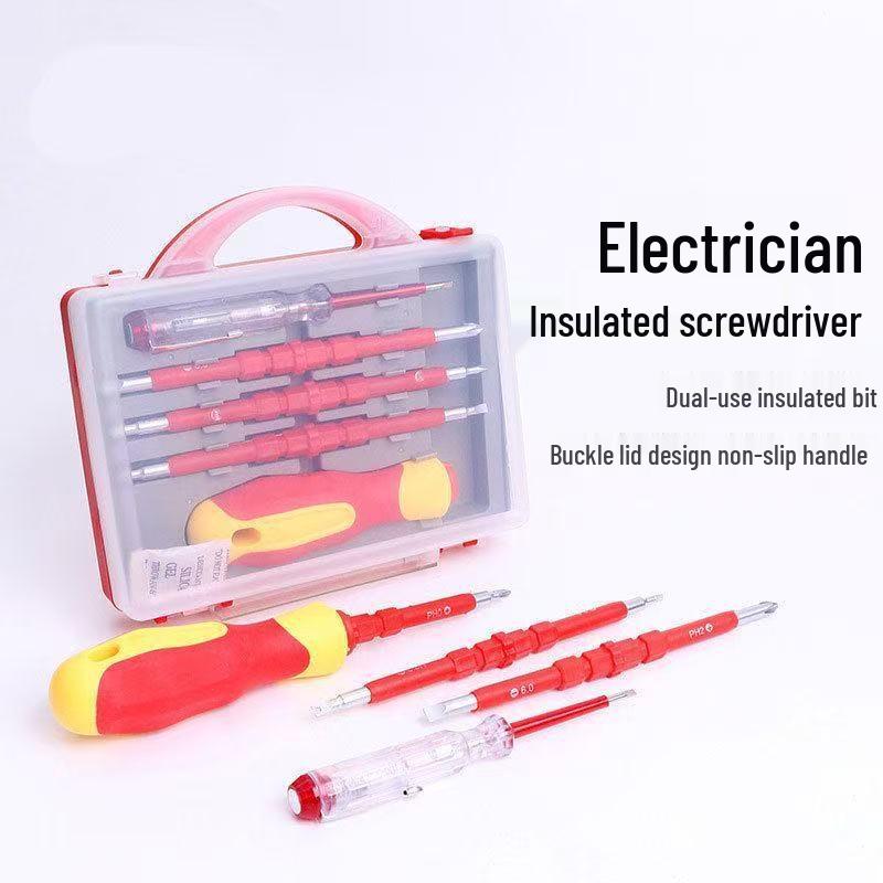 Electrician Insulated Magnetic Screwdriver Set - Phillips & Slotted