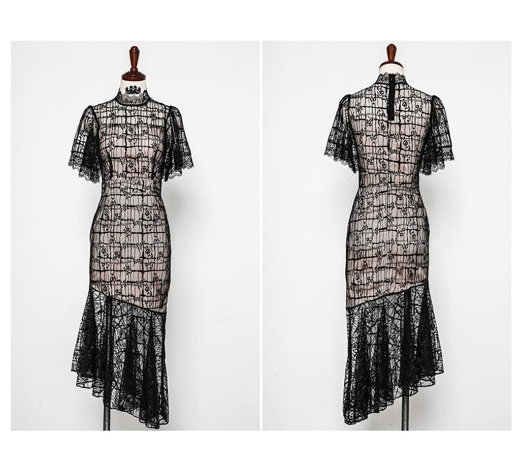 YUANYUAN Party Club Cocktail Summer Tight Short Glue Midi Mini Cabaret Sizes Women's Dress, Dress, Cache-Coeur Dress, Dress, Lace, Shirley, Sheer,