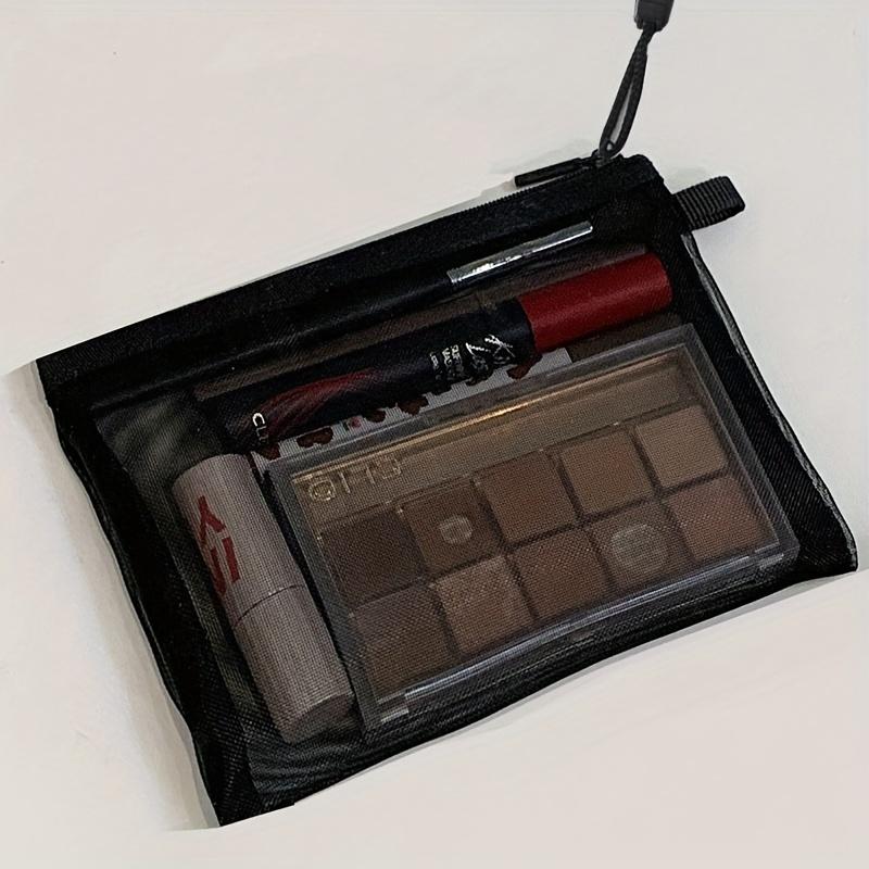 

Косметички для туалетных принадлежностей, черные прозрачные сетчатые косметички, органайзер, чехол для хранения, женская дорожная косметичка, повседневная на молнии L