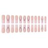 Cross-border European and American nail wear popular long light pink French nail art piece rhinestone flash Spice girls wear nail art