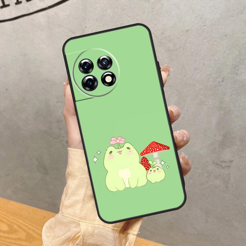 Mint Green The Frog Mushroom Case For OnePlus 15 15R 13 13R 13T 12 12R 11 10 10R 10T 8T Nord 5 CE 4 2 3 Lite N20 N30 Cover