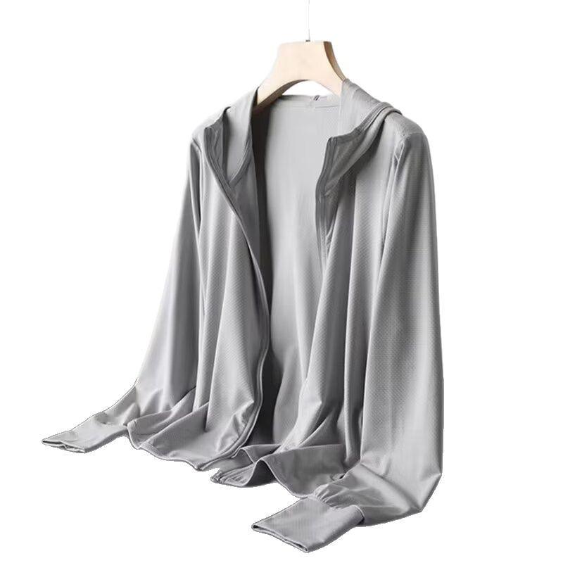 2025 Men's Ice Silk Mesh Summer Sun Protection Jacket, Thin, Loose, Plus Size, Breathable, Outdoor Wear.