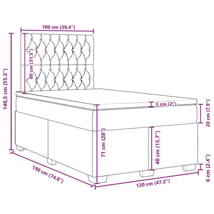 VidaXL Sommier à lattes de lit avec matelas rose 120x190 cm velours, lit, lit à plate-forme, lit à panneaux, meuble de 3293169