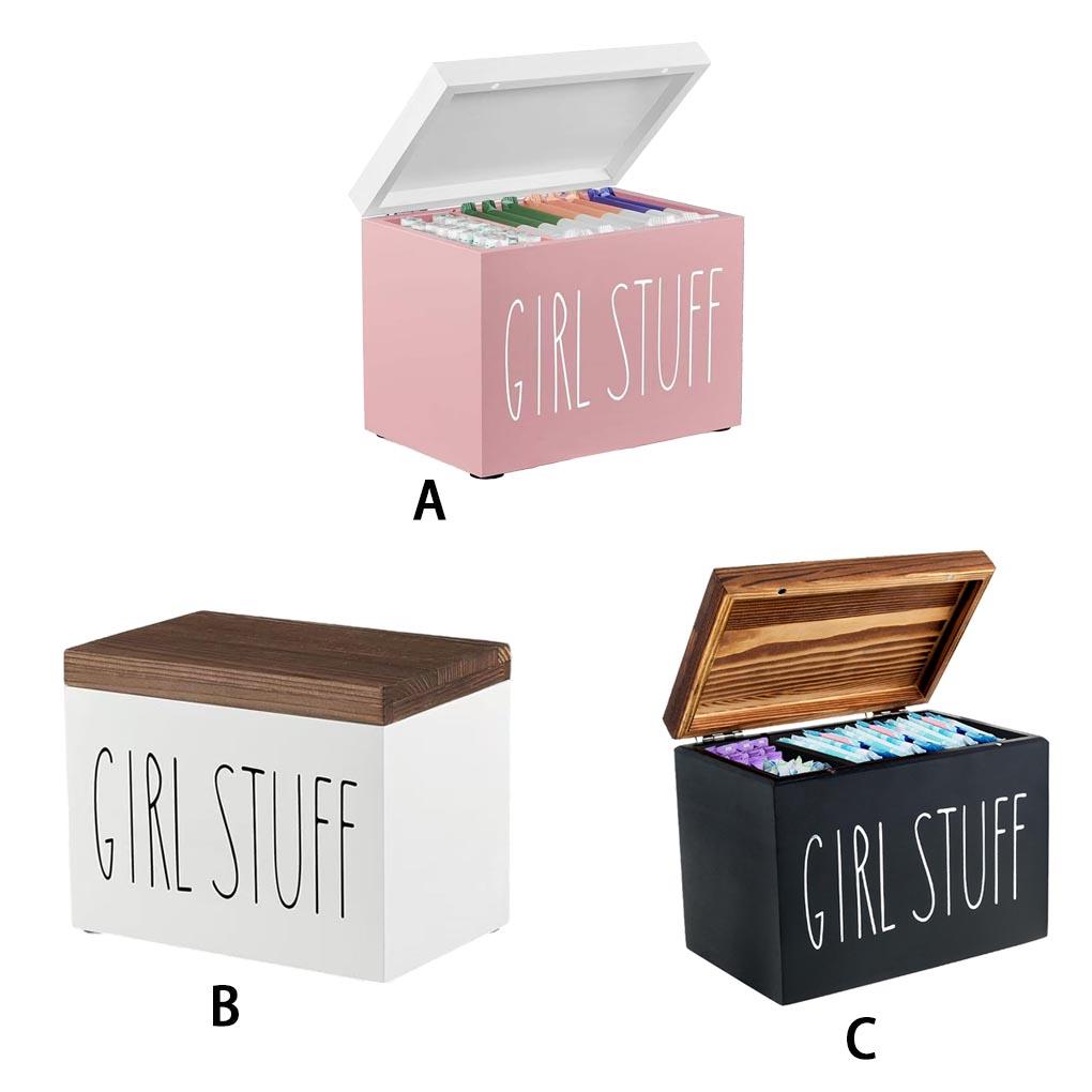 Rustikale Holz Badezimmer Aufbewahrungsbox Tamponhalter Für Frauen Periode Organizer Hygieneartikel Aufbewahrungsbox