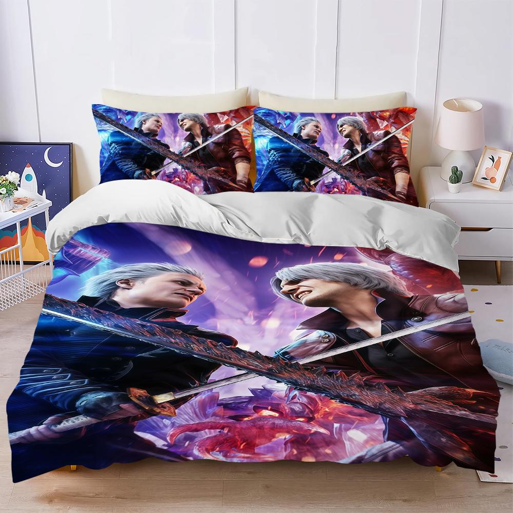 Game D-Devil May C-Cry Duvet Cover Set Soft Wash Bed 3 Piece Summer Comfortable Student Dormitory Home Baby Bedding Best Seller