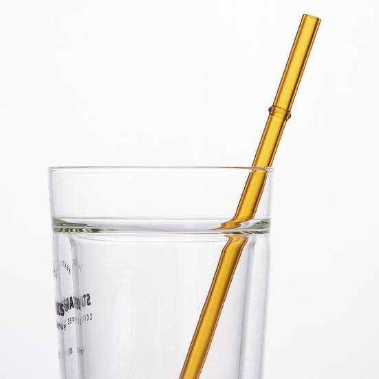 2Pcs Glass Straws Set Reusable Heat-Resistant Drinking Straws Eco-Friendly Alternative to Plastic Straws for Hot Cold Drinks
