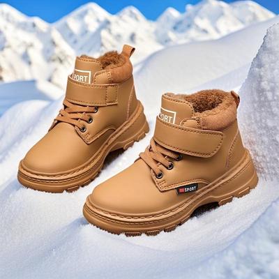 Botas Martin Impermeables para Niños - Nuevos Zapatos de Algodón Cálidos, Antideslizantes y Forrados de Terciopelo para Niños Medianos y Grandes.