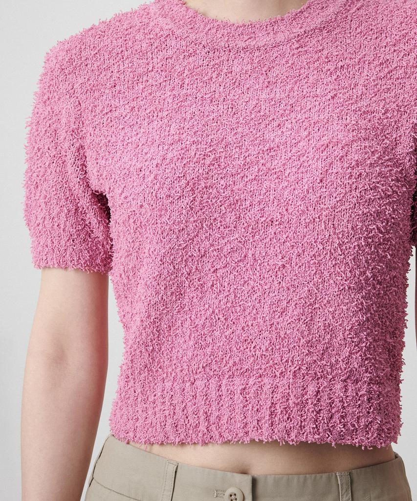 MUSINSA STANDARD WOMAN Women'S Fancy Yarn Crew Neck Short Sleeve Knit [Pink]