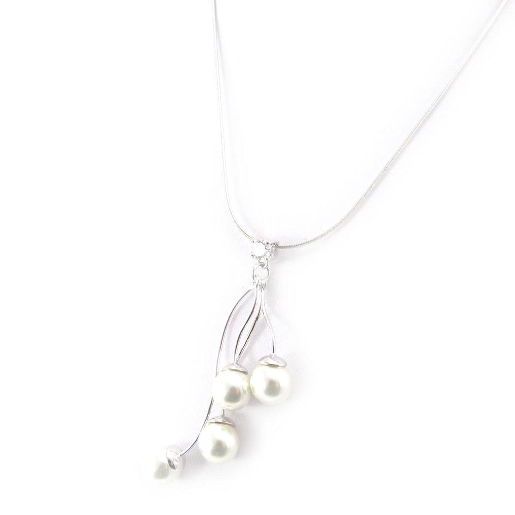 Les Trésors De Lily [D7999] - Silver Necklace 'Printemps' Silver White (rhodium-plated) - 65 Cm 9 Mm Beads