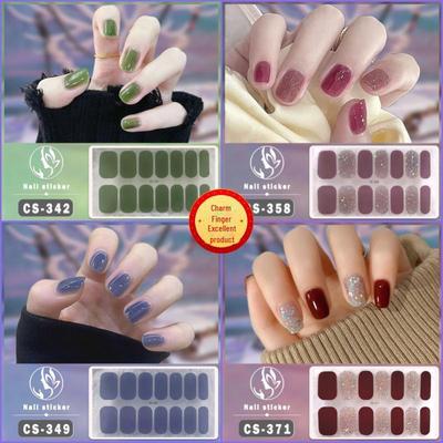 CS Waterproof Gel Nail Polish Stickers: Japanese & Korean Pure Color Nail Film Patches