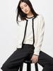 Uv Protection Crew Neck Cardigan  Color Block 