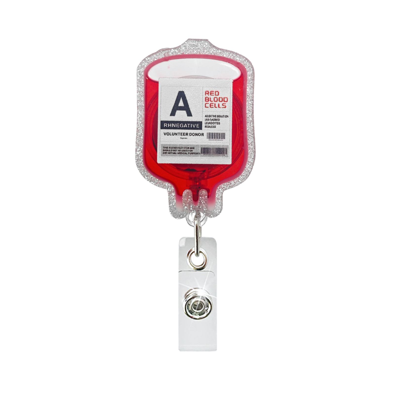 

Infusion Bag Id Holder Colorful Glitter Blood Bag Badge Reel Retractable Badge Clip Sturdy Crocodile Clip Badge Holder For Nurse