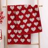 Red Color Bath Face Towel Soft Texture Shower  Towel Fu Character Wedding Red  Towel  Shower Use