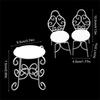 Practical Small Sturdy Metal Outdoor Furniture Set for Dollhouses Table and Chairs Garden Supplies Home Decorations