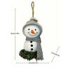 1Pc Christmas Wooden Bead Snowman Doll, Home Wall Hanging Ornament, Christmas Tree Wooden Pendant