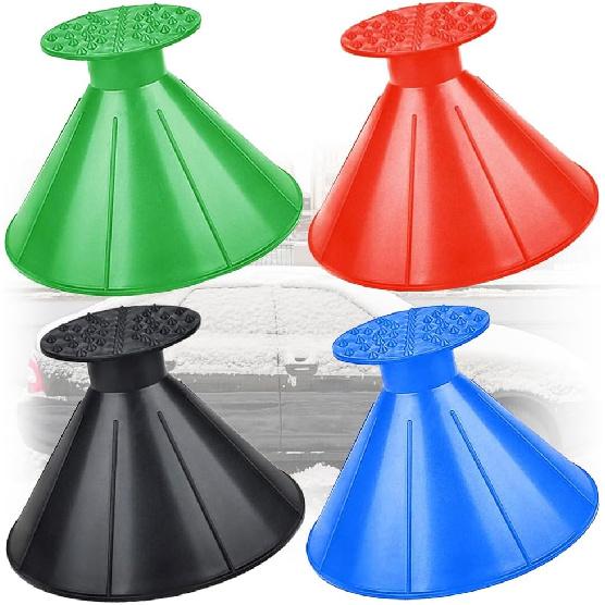 2026 Car Ice Scrapers,Snow Scraper,Magical Ice Scrapers For Car Windshield,4 Pcs Portable Multifunctional Snow Remover Wiper,Upgrade 2-In-1 Refueling