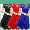 Elegante Abito da Sera a Sospensione Floreale in Pizzo da Donna per Eleganti Celebrazioni di Damigelle
