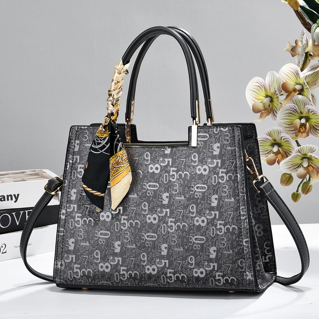 Stylish Letter Pattern Printed Tote Handbag, Multi-purpose Spacious Top Handle Shoulder Crossbody Bag For Weekend Travel Casual Wear