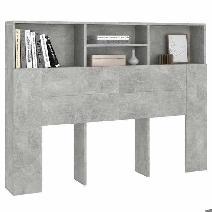 Maison Exclusive - Armoire de tête de lit Gris béton 140x19x103,5 cm