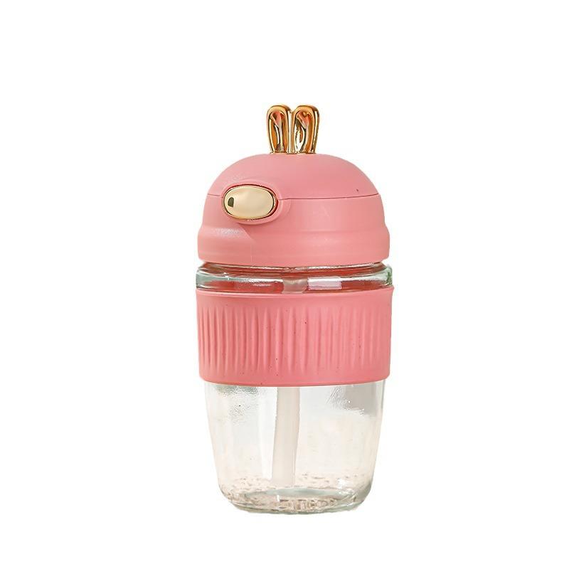 Rabbit Cup Portable Straw Cup Cute Wind Girl High Value Summer Going Out Glass Water Cup