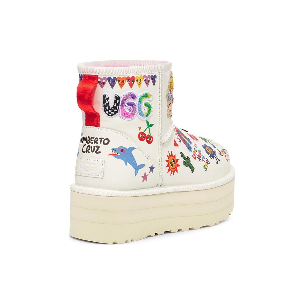 UGG Klasické platformové boty Pop Sketch Dámské tenisky Bílé 1153065-WHT