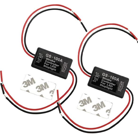 iBrightstar 9-30V Flashing Strobe Blinking Controller Flasher Module for LED Brake Tail Stop Light High Mount/3rd Brake Lights - 2Pack