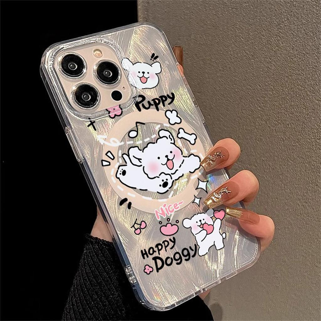 For Apple Magnetic Phone Case Strong Magnetic Patch 16pro Protective Cover Magsafe Magnetic Protective Cover Cartoon