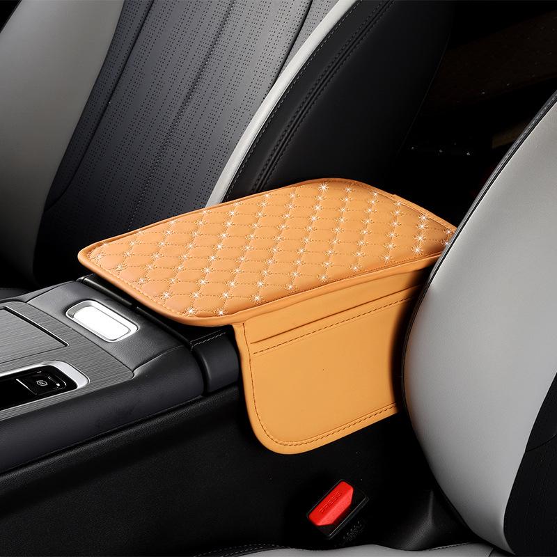 Universal Diamond-Pattern Thin Armrest Box Protective Cover