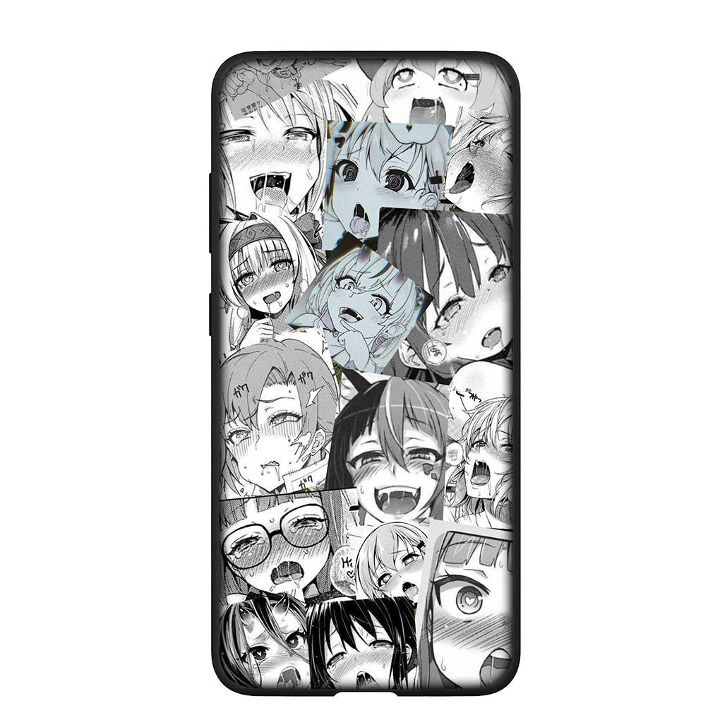 Case for Samsung Galaxy S25 S24 S23 iPhone 16 15 Xiaomi Redmi Note 14 13 12 16E 11 Pro Max OPPO Moto Huawei Ahegao Hentai Manga Anime Girl Waifu Cover