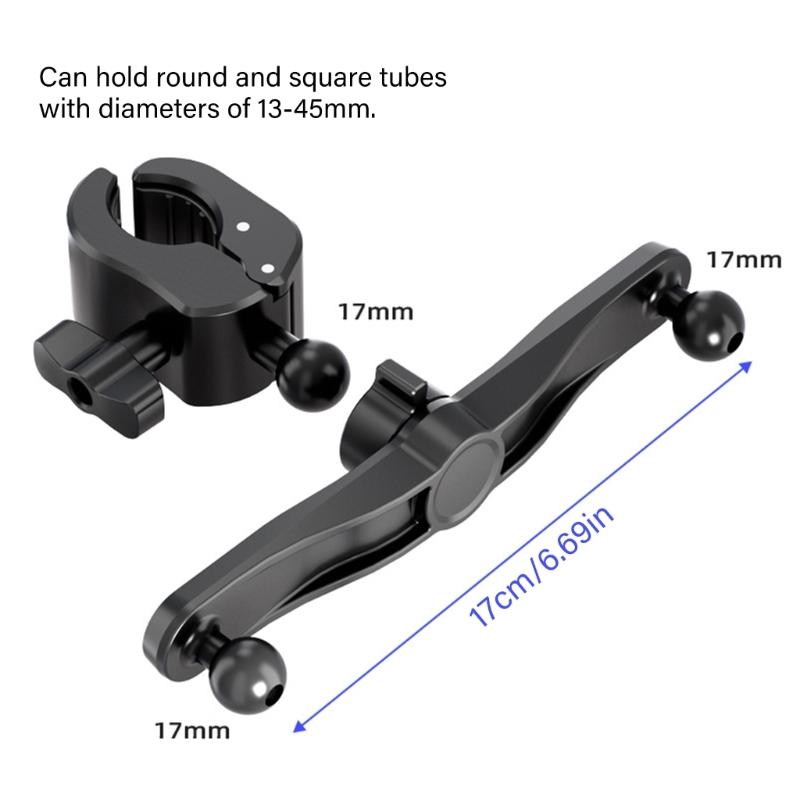 Adjustable Clamp Including Twin 17mm Ball Executives Accommodates Magnetic Holders and Wireless Charging Stands Ideal for Travel