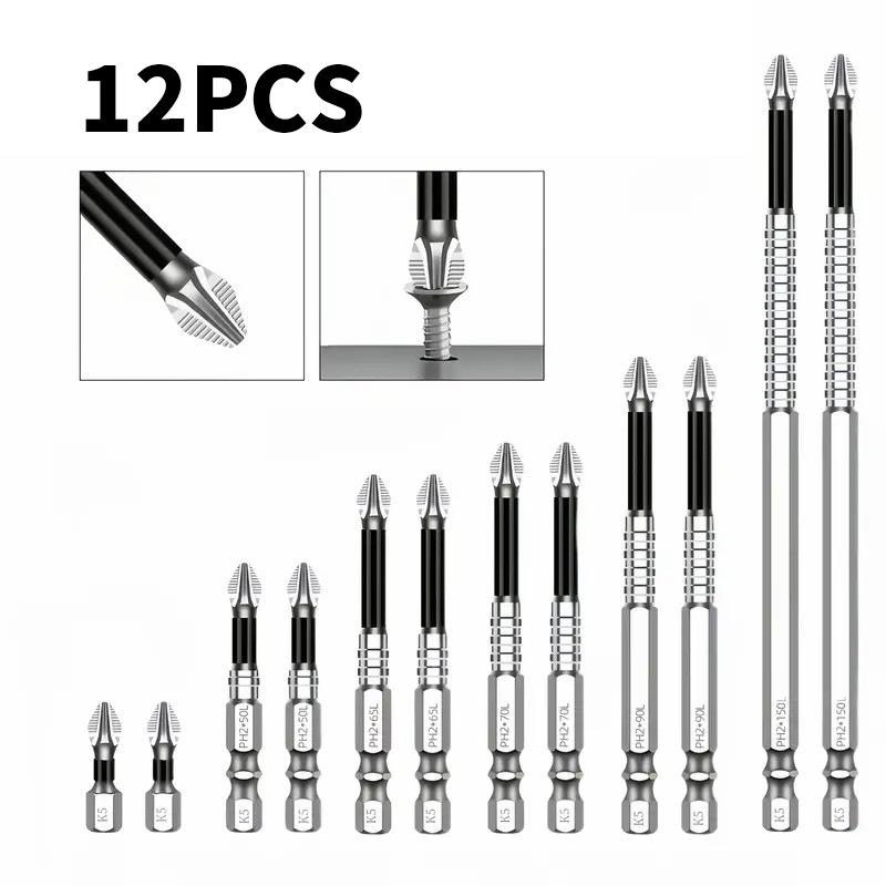 K5 Anti-Slip Shock-Resistant Phillips Screwdriver Bit Set - Strong Magnetic, High Hardness, High Torque.