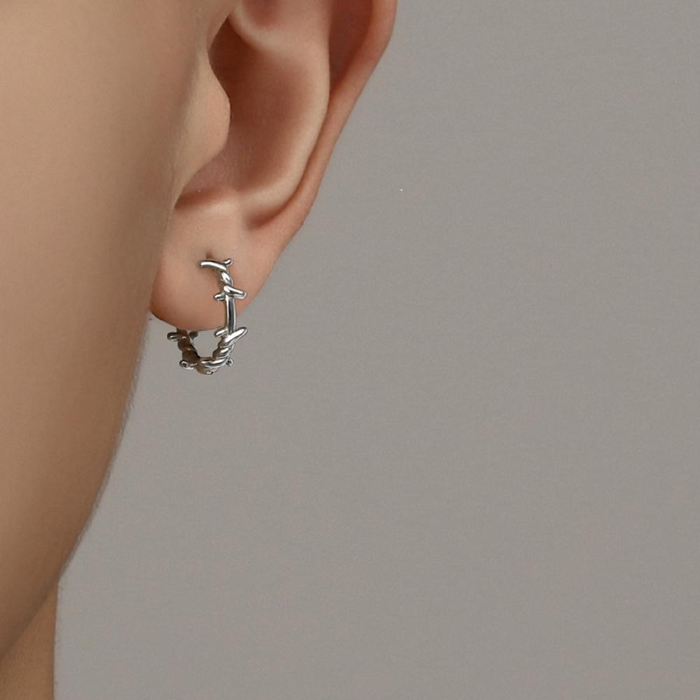 Gothic Silber Farbe Dornen Hoops Ohrringe Für Frauen Männer Teenager Luxus Neue Mode Trendy Party Schmuck Ästhetische Zubehör
