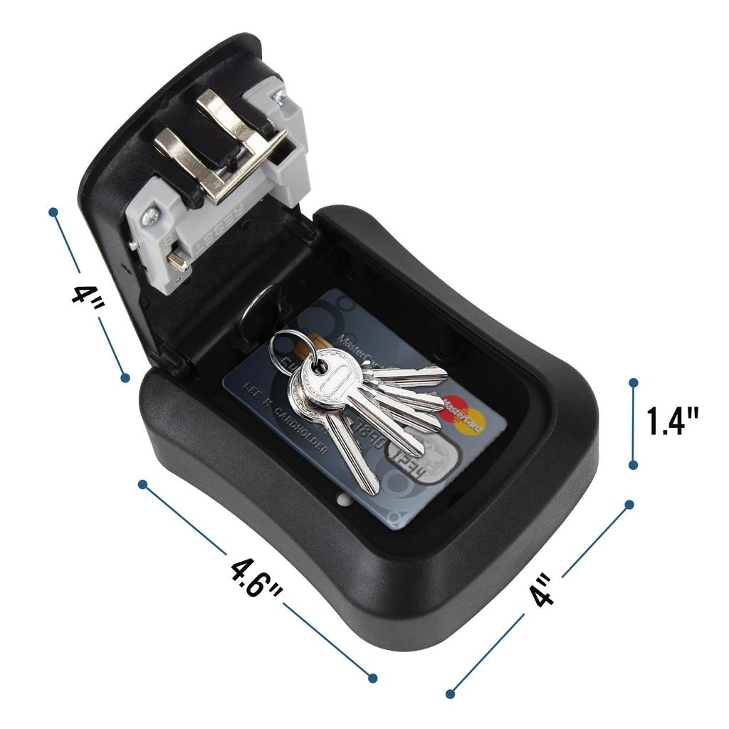 Wall Mounted Portable 4 Digit Waterproof Outdoor Key Hide Combination Password Key Lock Box for Garages Warehouses Houses