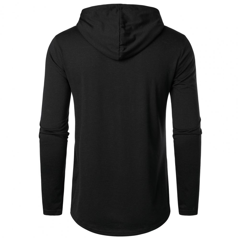 Herren Herbst Hoodie Langarm Kapuzen Kordelzug Einfarbig Mittellang Weich Lässig Einfacher Stil Warm Herren Top Sweatshirt Herbst Cl