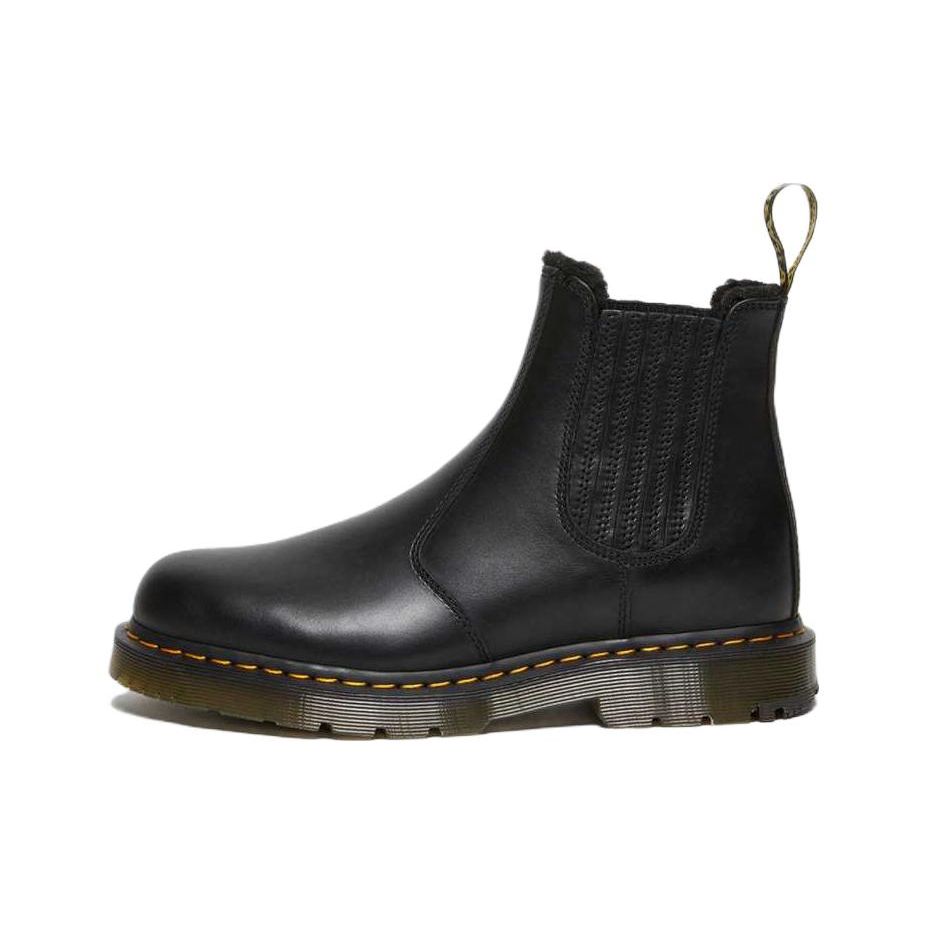 Dr. Martens Leather Slip Resistant Warm Short Chelsea Boots Unisex Boots Black 27829001