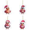Cute Pink Cartoon Chicken Car Ornament Christmas Tree Decoration For Festive Home Dcor