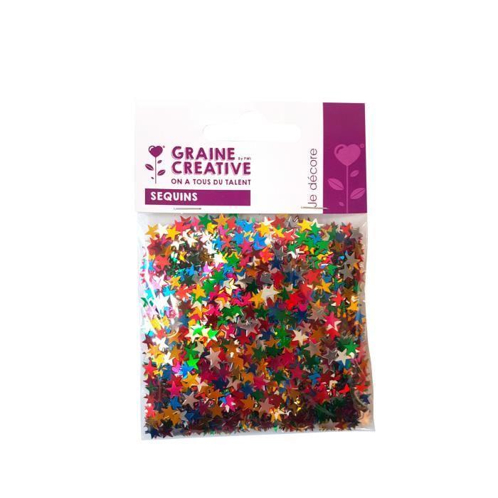 Paillettes - 6 Étoiles - 15g - Coloris Assortis - Blanc