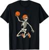 Halloween Skeleton Funny Basketball Shirt for Men Women T-Shirt