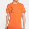 Nike Sportswear Swoosh Club Print Alphabet Crew Neck Short Sleeve T-Shirt Men Tops Orange DJ5374-801